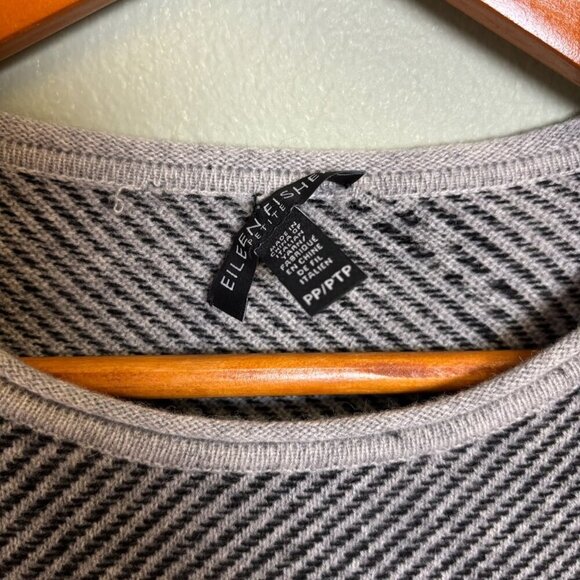 Eileen Fisher Cashmere Wool Sweater Stripe Sz PP 2P-4P Quiet Luxury Minimalist - Picture 7 of 14
